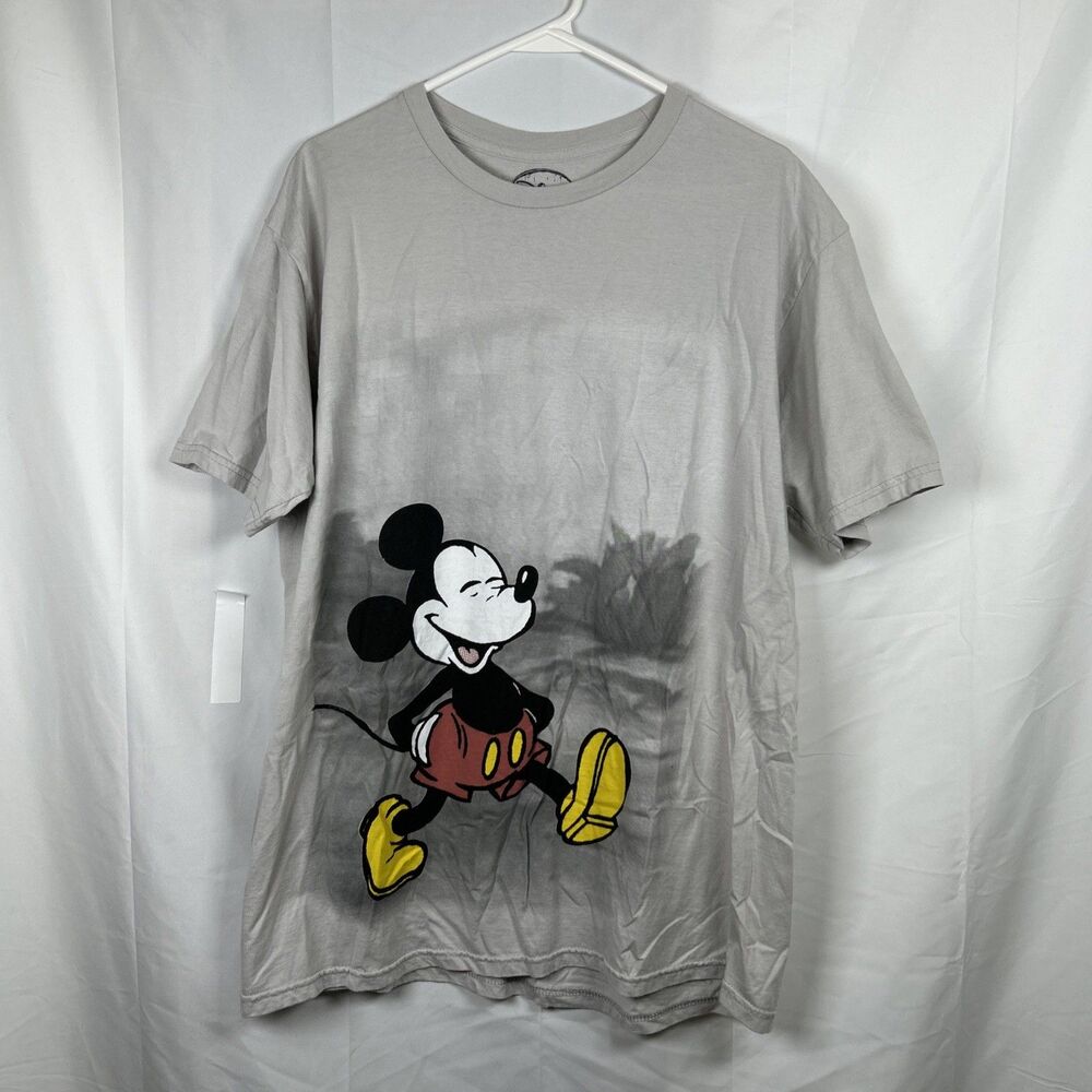 Disney Mickey Mouse T-Shirt Adults XL Gray Paint Style Print